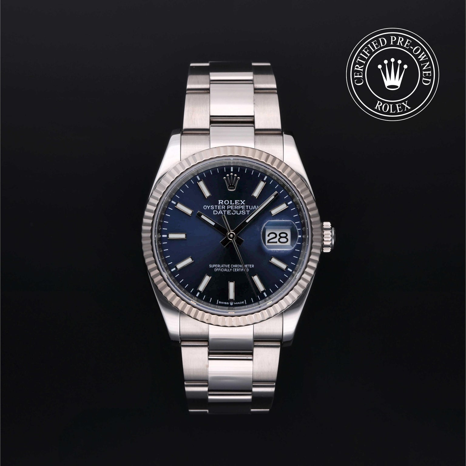 Rolex CPO Datejust M126234 front on white background