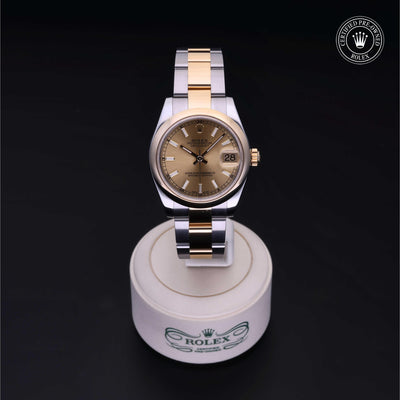 Rolex Certified Pre-owned Lady Datejust M178243-0008 front on black background