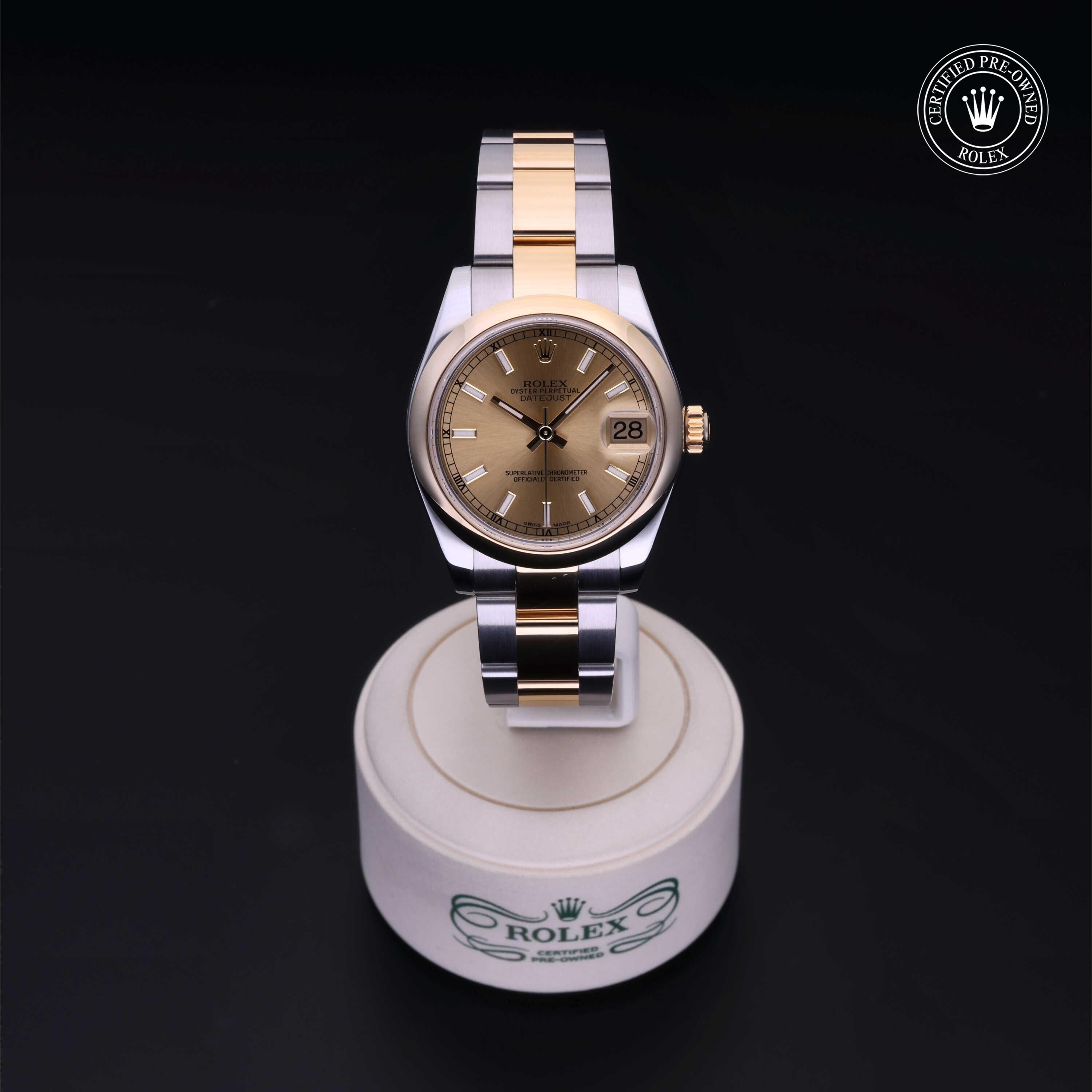Rolex Certified Pre-owned Lady Datejust M178243-0008 front on black background