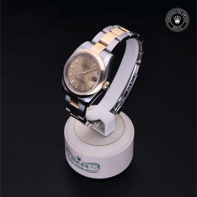 Rolex Certified Pre-owned Lady Datejust M178243-0008 front on black background