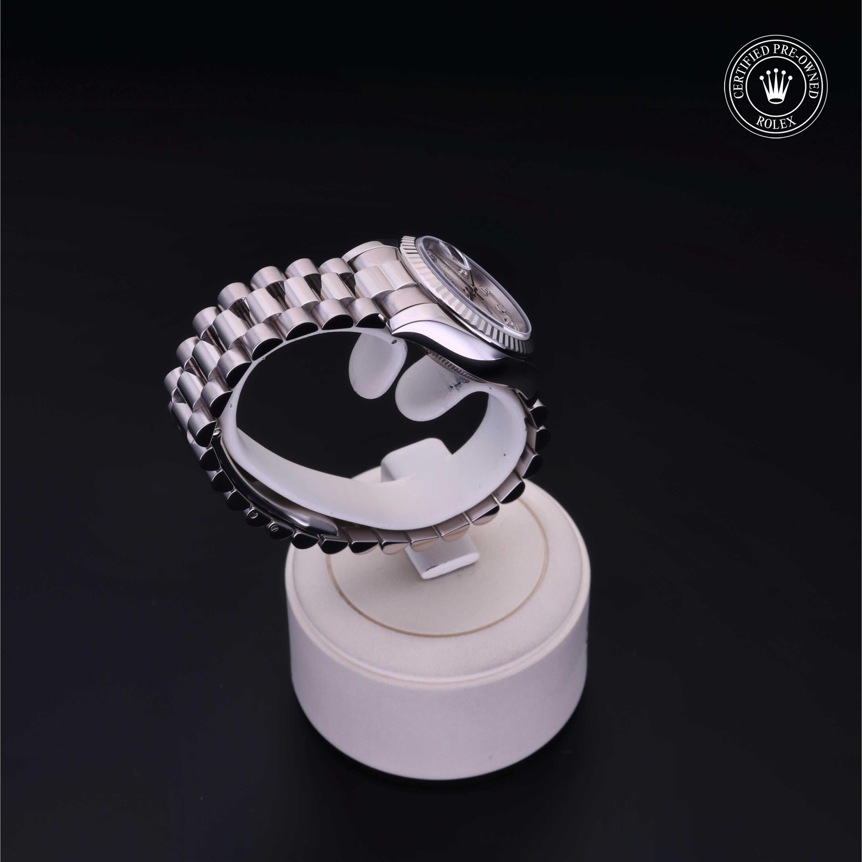 Rolex Certified Pre-owned Lady Datejust M179179-0066 front on black background