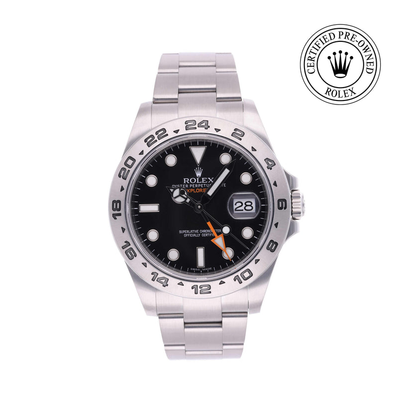 Rolex Certified Pre-owned Explorer M216570-0002 front on white background