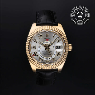 Rolex Certified Pre-owned Sky-Dweller M326138-0003 front on black background