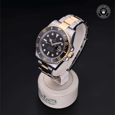 Rolex CPO Submariner M116613LN front on white background