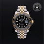 Rolex Certified Pre-owned GMT II M126713GRNR-0001 front on black background