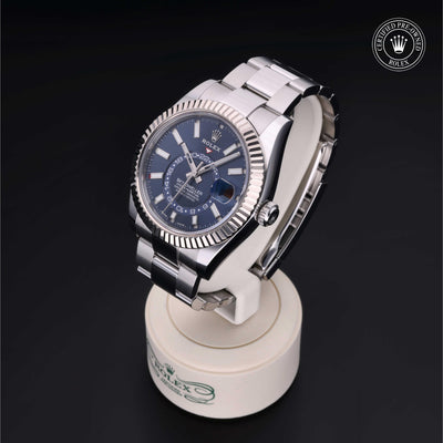 Rolex CPO Sky-Dweller M326934 front on white background