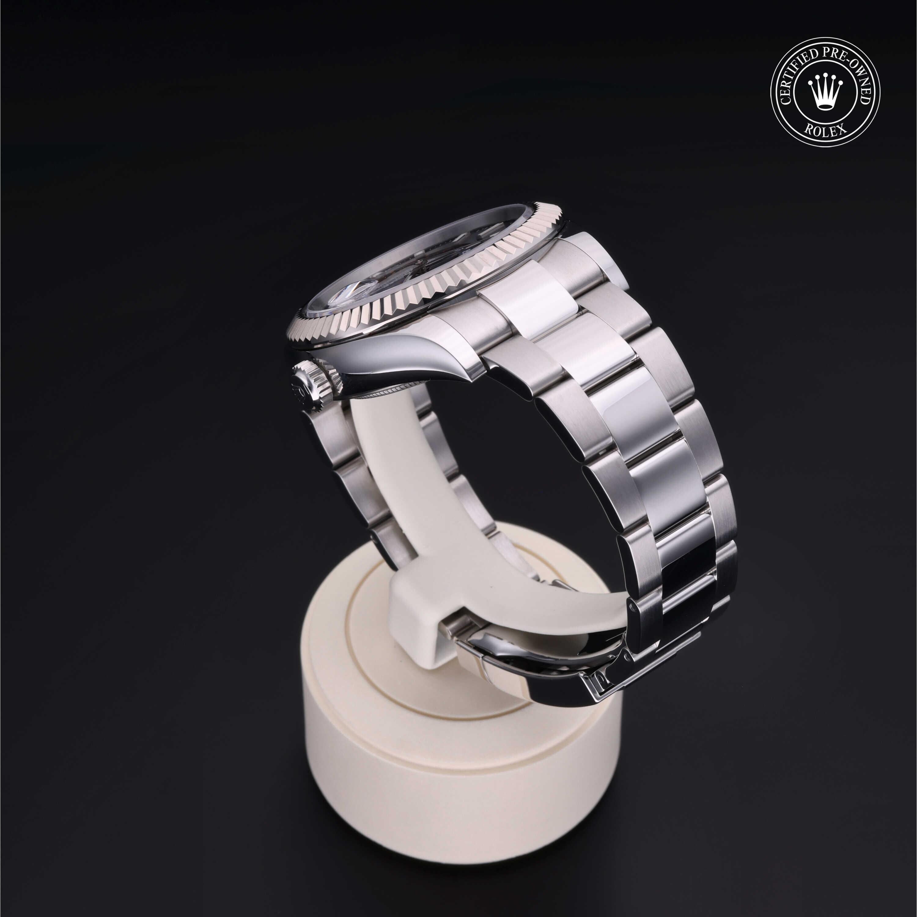 Rolex CPO Sky-Dweller M326934 front on white background