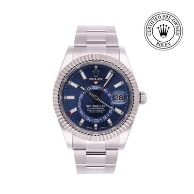 Rolex CPO Sky-Dweller M326934 front on white background