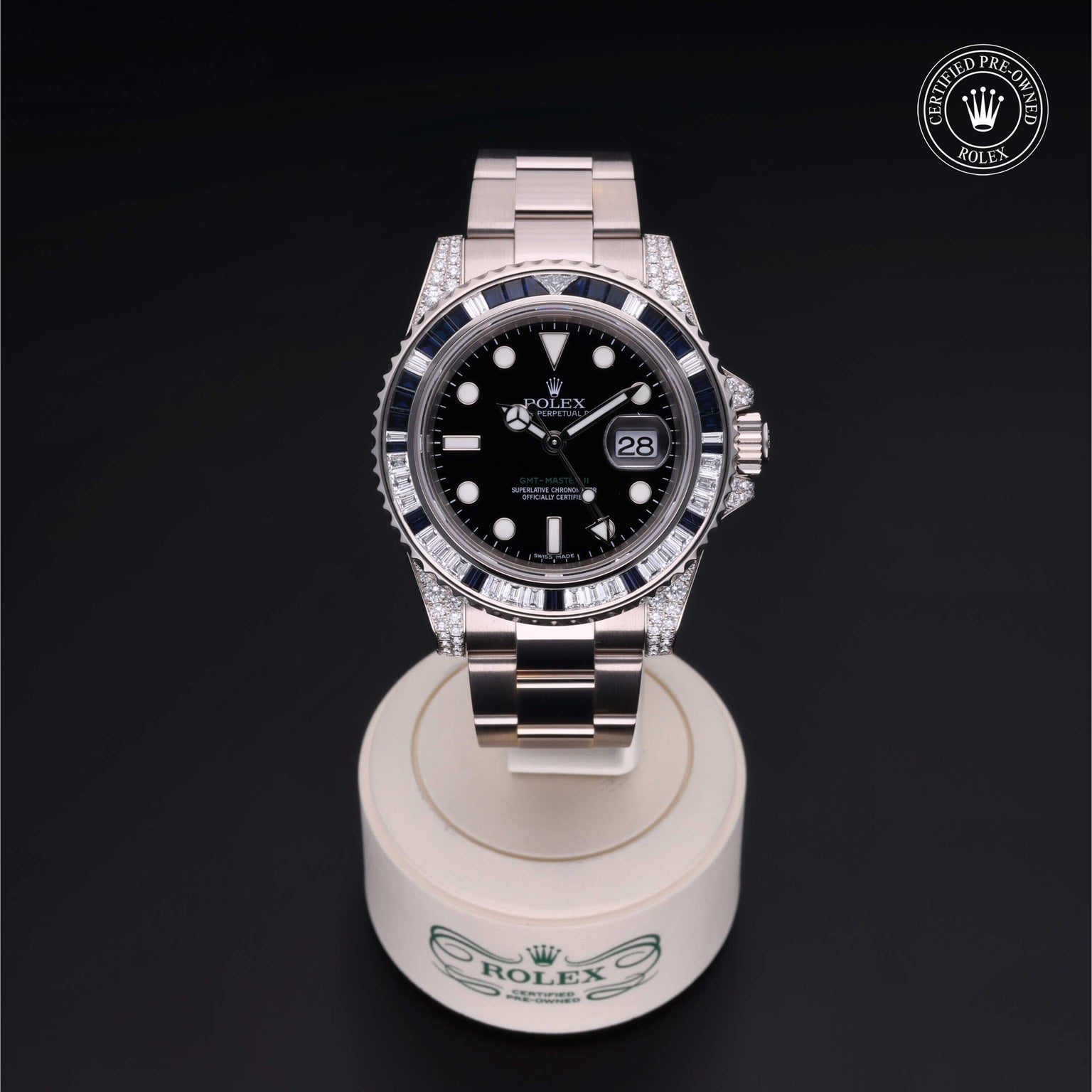 Rolex CPO GMT M116759SA front on white background