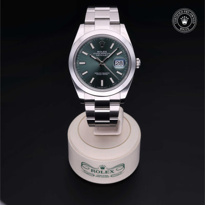 Rolex CPO Datejust M126300 front on white background