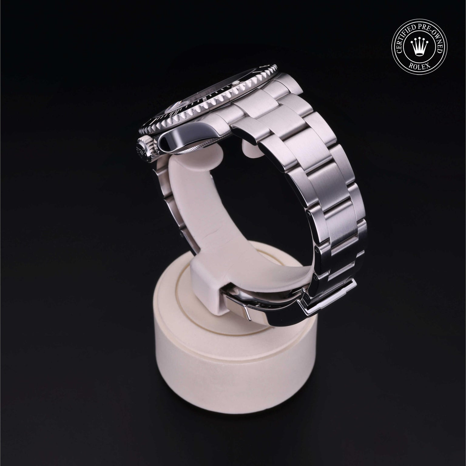 Rolex CPO Submariner M116610LN front on white background