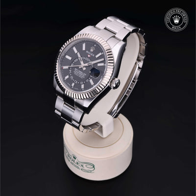 Rolex Certified Pre-owned Sky-Dweller M326934-0005 front on black background
