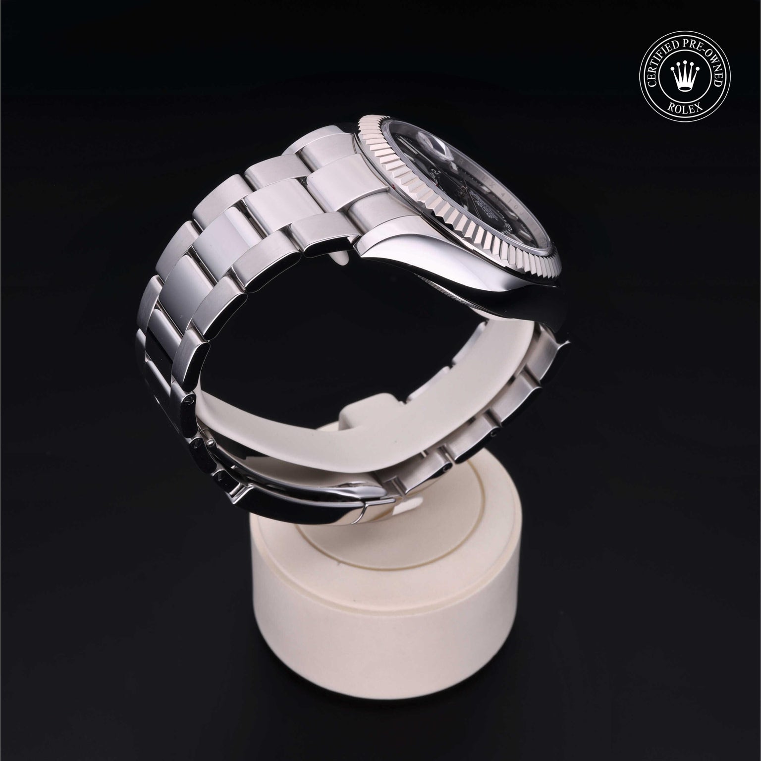 Rolex Certified Pre-owned Sky-Dweller M326934-0005 front on black background