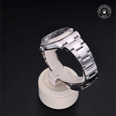Rolex Certified Pre-owned Datejust M116334-0005 front on black background