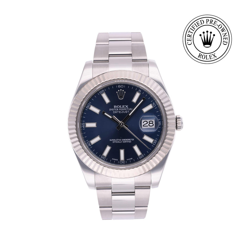 Rolex Certified Pre-owned Datejust M116334-0005 front on white background