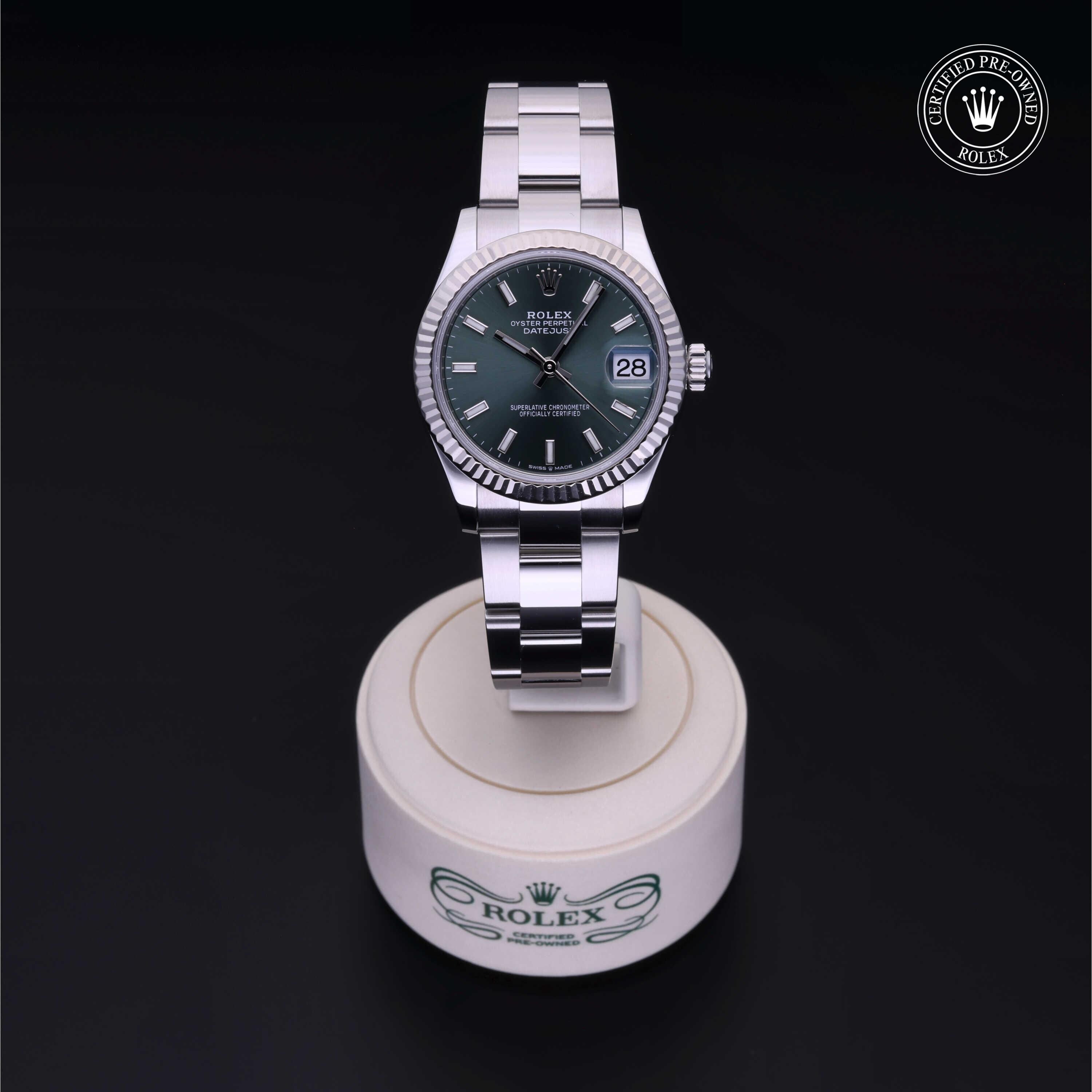 Rolex Certified Pre-owned Lady Datejust M278274-0017 front on black background