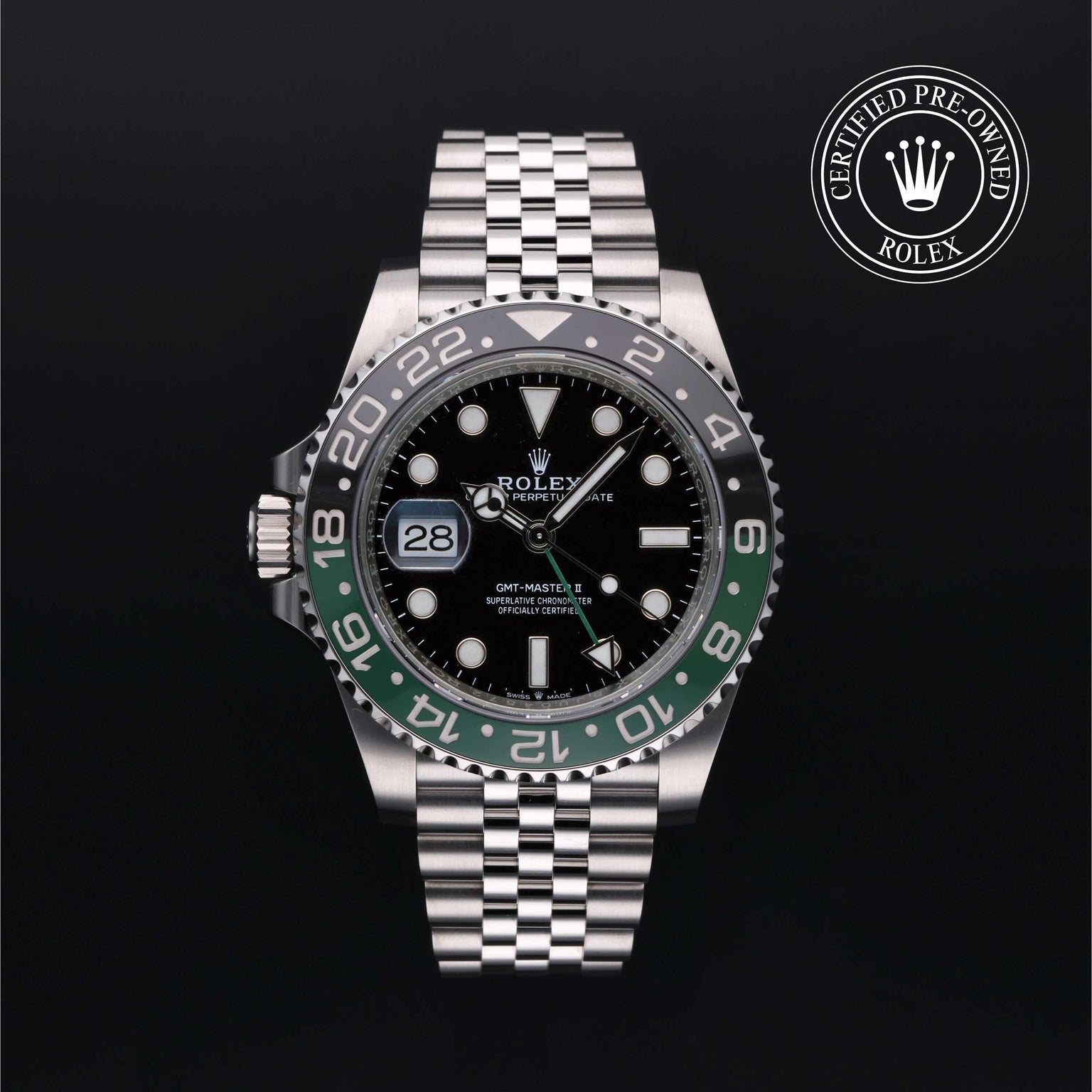 Rolex CPO GMT M126720VTNR front on white background