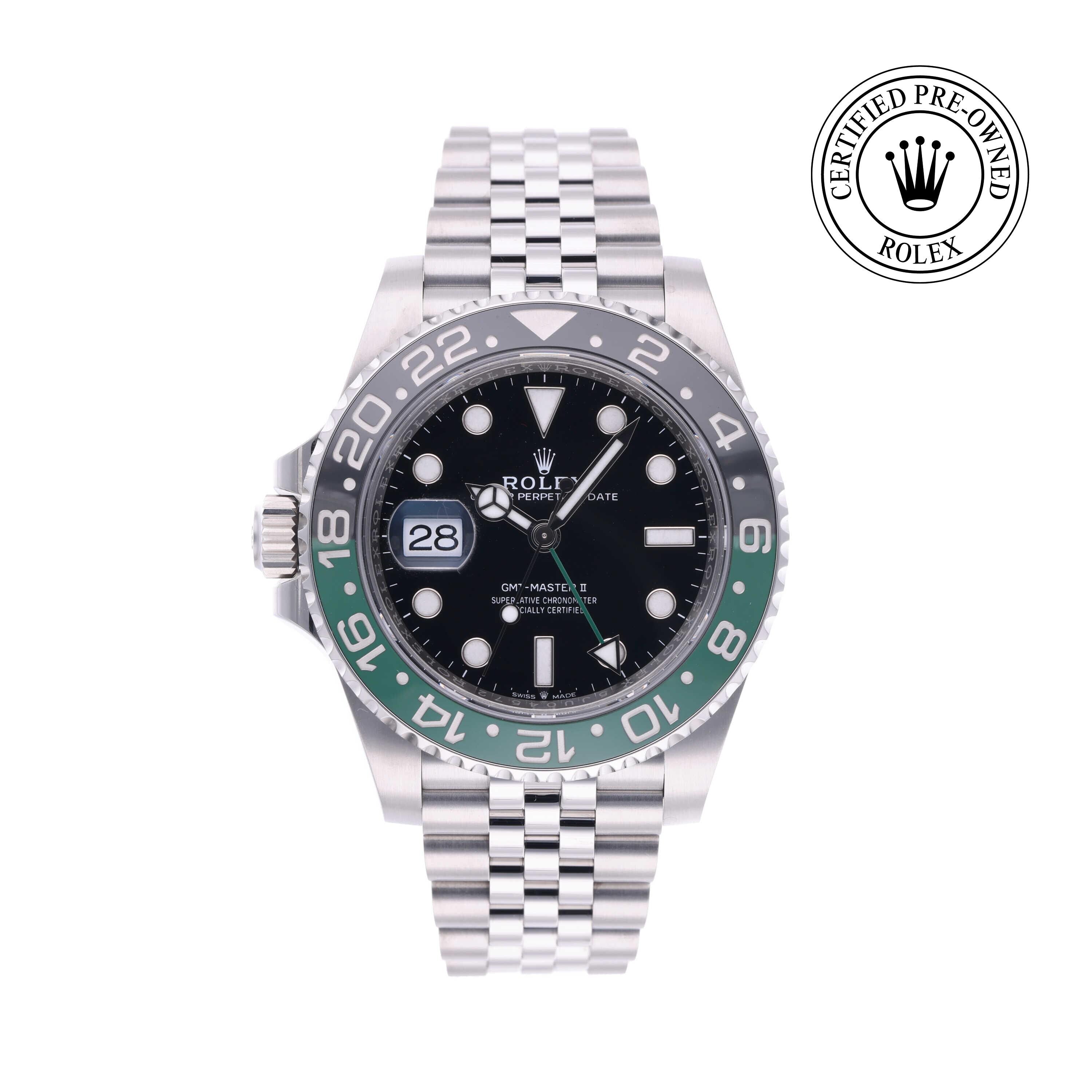 Rolex CPO GMT M126720VTNR front on white background