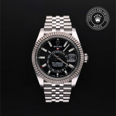 Rolex Certified Pre-owned Sky-Dweller M326934-0006 front on black background