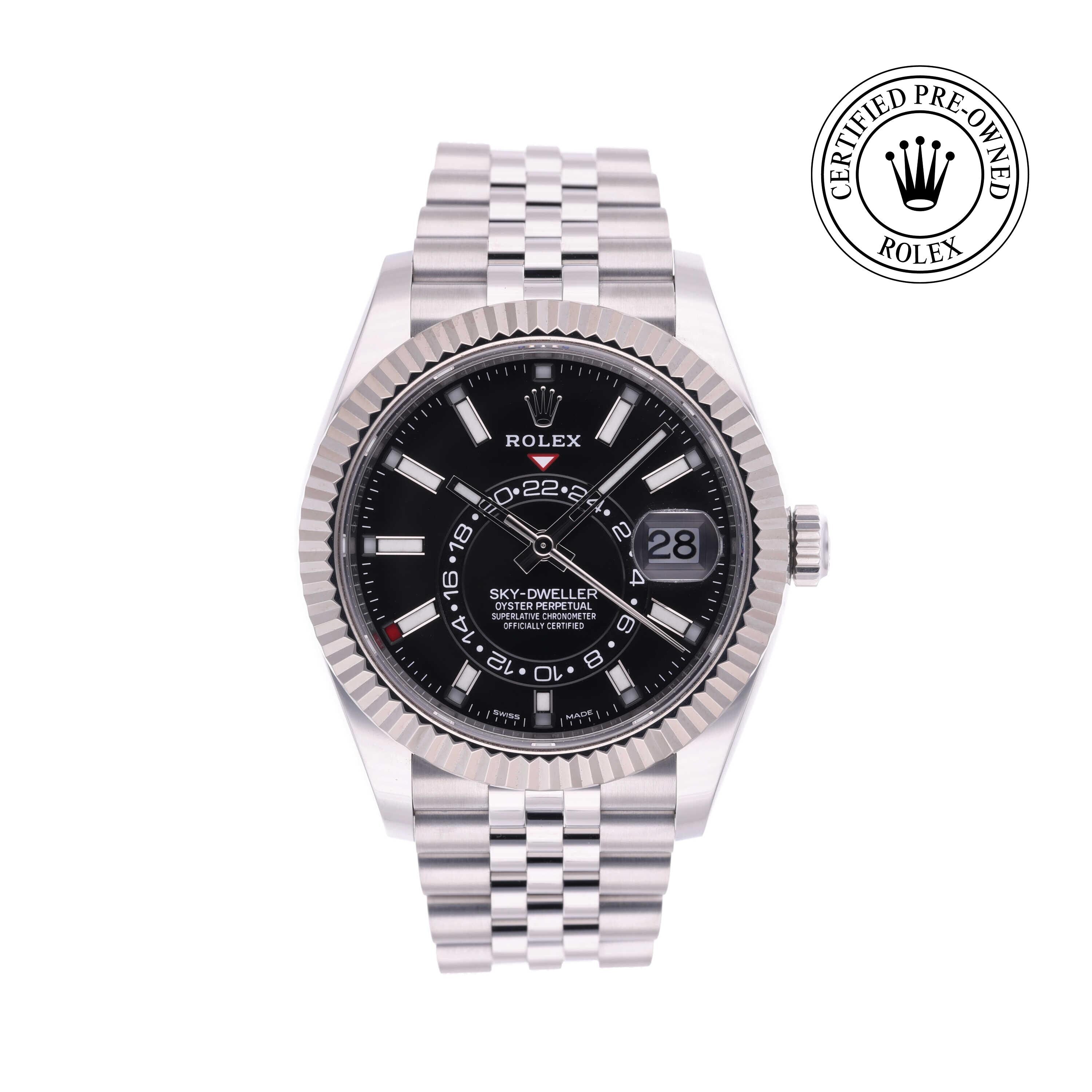 Rolex Certified Pre-owned Sky-Dweller M326934-0006 front on white background