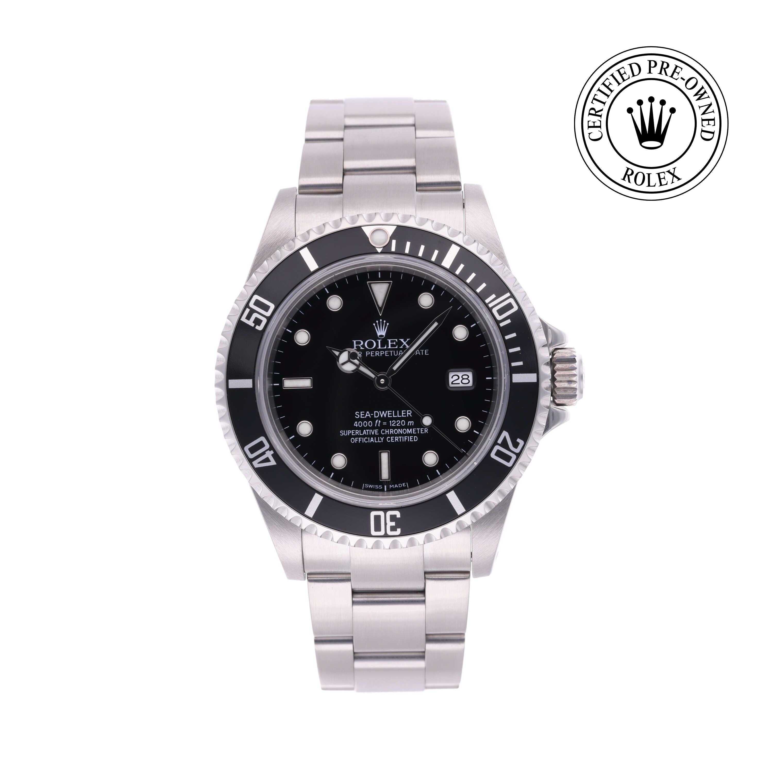 Rolex Certified Pre-owned Sea-Dweller M16600-0003 front on white background