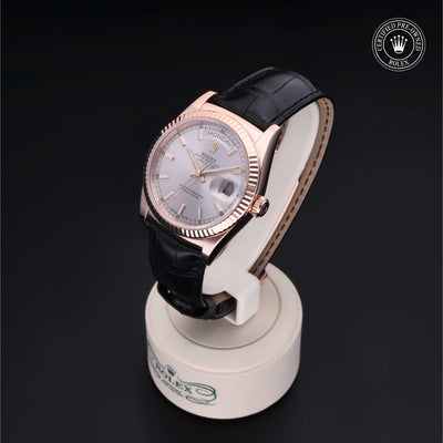 Rolex Certified Pre-owned Day-date M118135-0005 front on black background