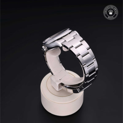 Rolex Certified Pre-owned Datejust M126200-0004 front on black background