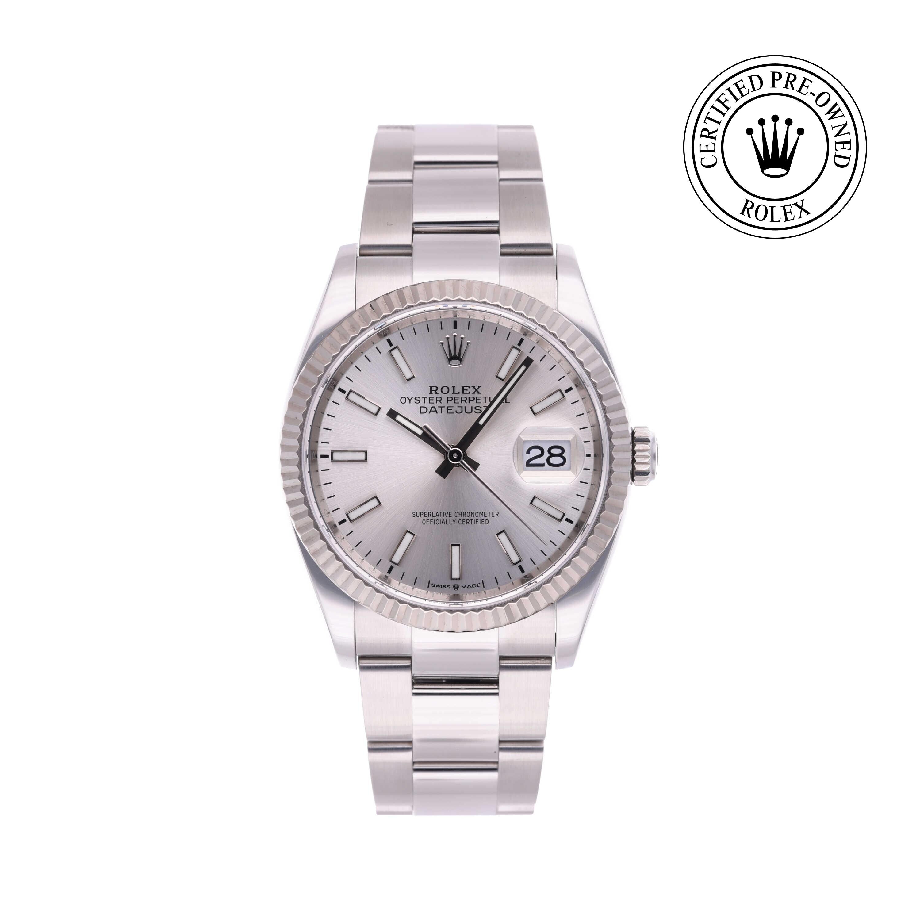 Rolex CPO Datejust M126234 front on white background