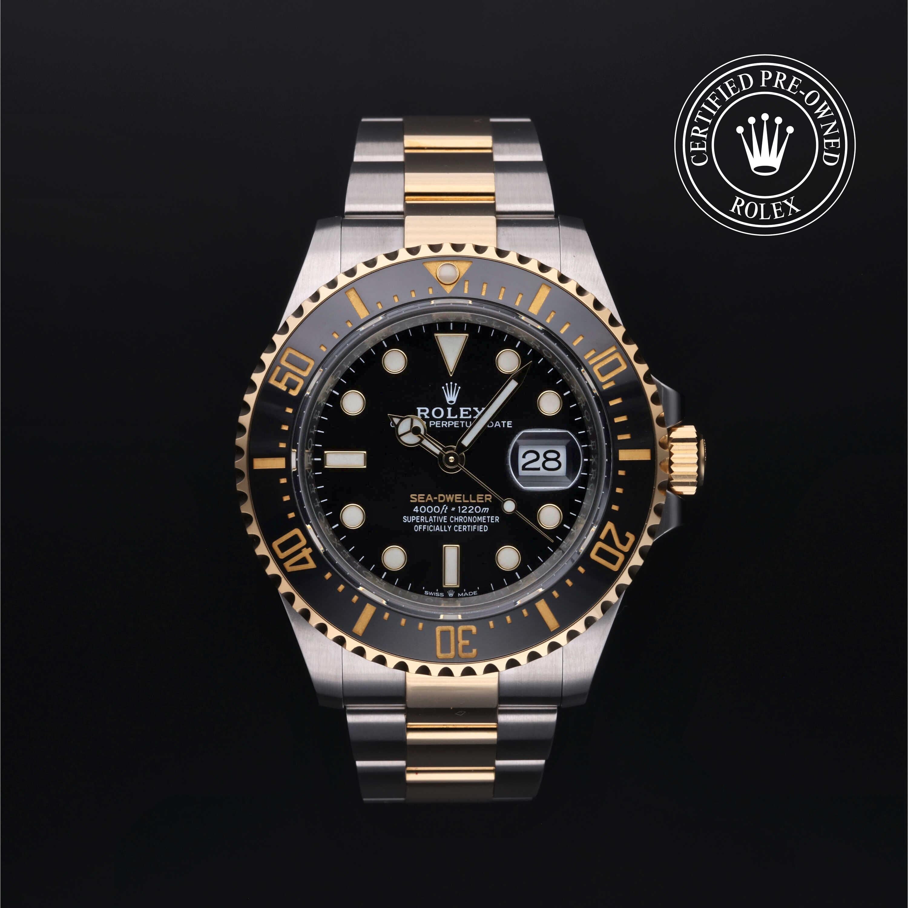 Rolex Certified Pre-owned Sea-Dweller M126603-0001 front on black background