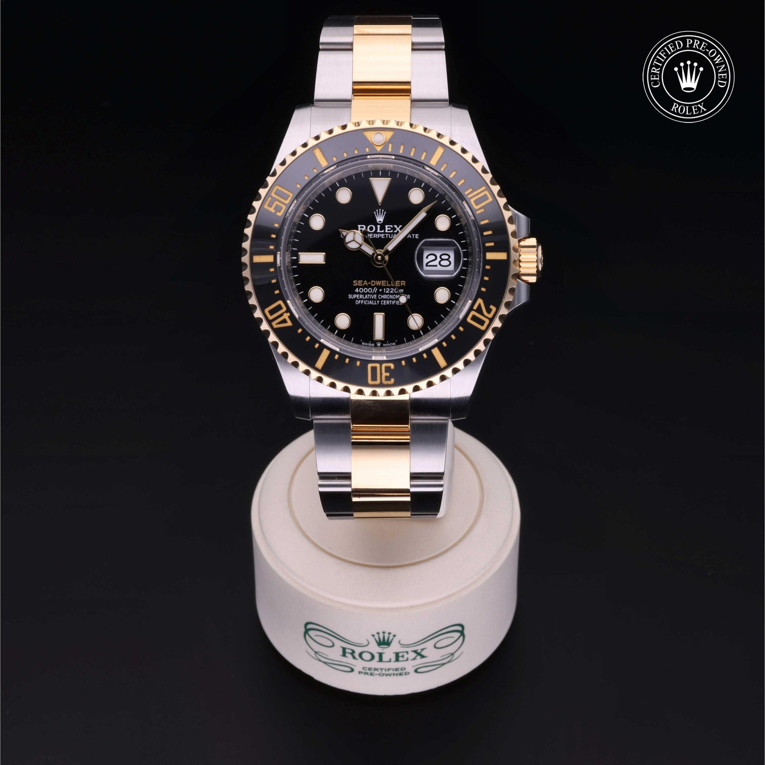 Rolex Certified Pre-owned Sea-Dweller M126603-0001 front on black background