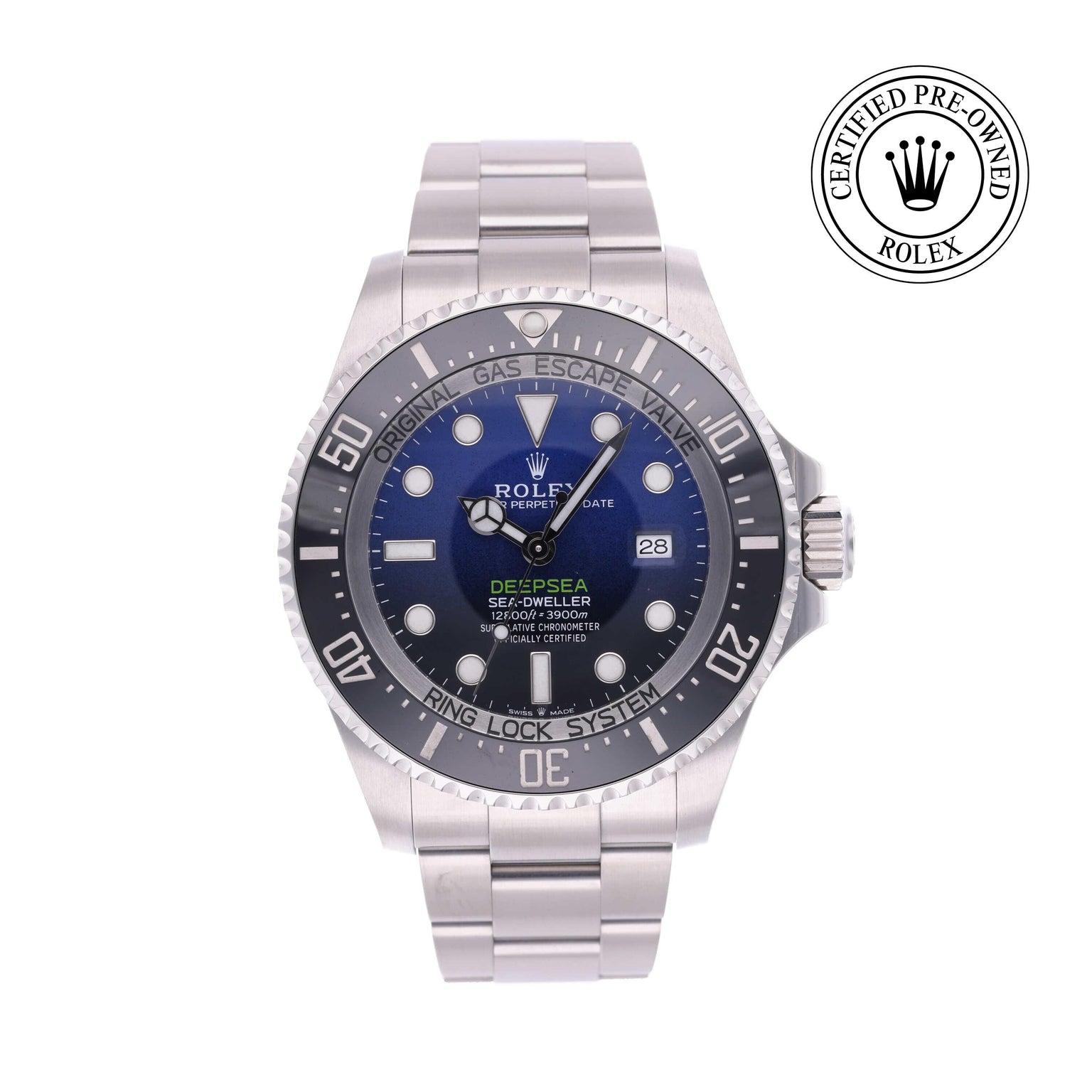Rolex CPO Sea-Dweller M126660 front on white background