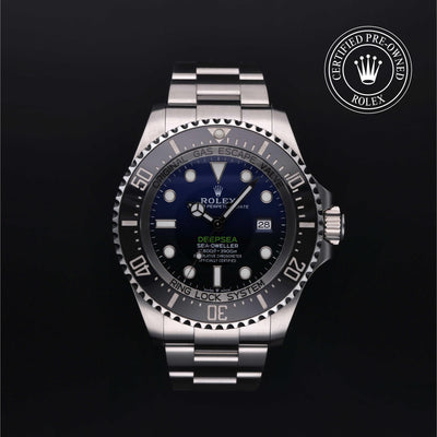 Rolex Certified Pre-owned Sea-Dweller M126660-0002 front on black background