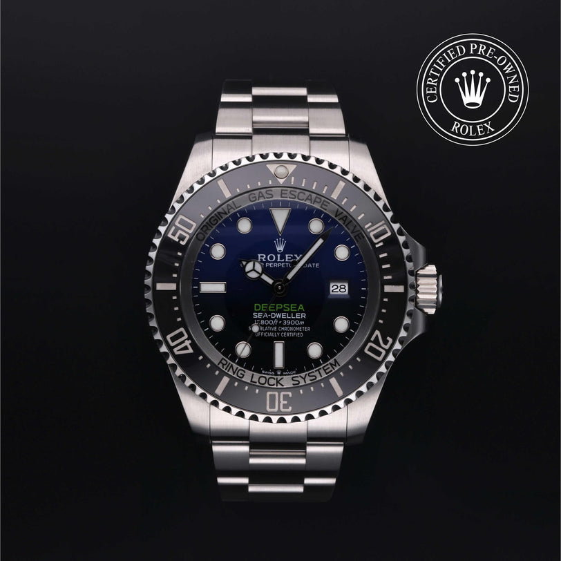 Rolex Certified Pre-owned Sea-Dweller M126660-0002 front on black background