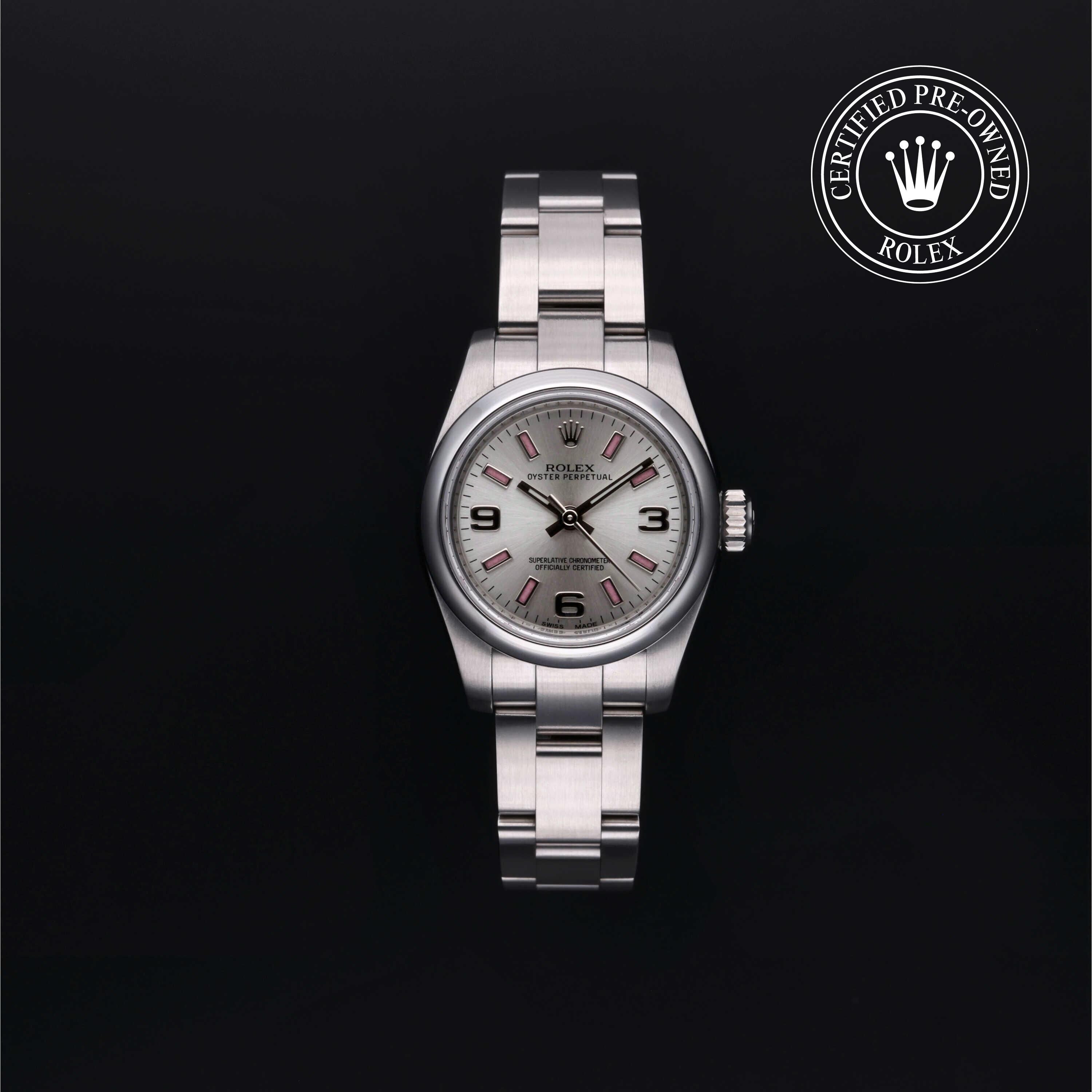 Rolex CPO Oyster Perpetual M176200 front on white background