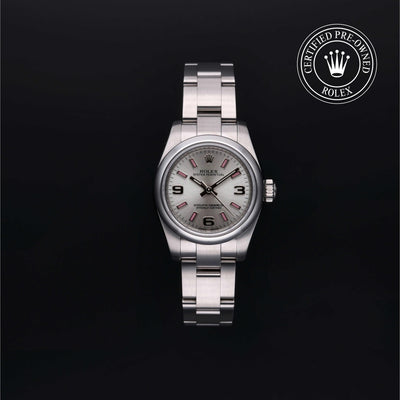 Rolex CPO Oyster Perpetual M176200 front on white background