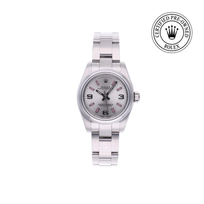 Rolex CPO Oyster Perpetual M176200 front on white background