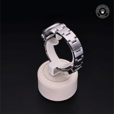 Rolex Certified Pre-owned Oyster Perpetual M176200-0012 front on black background