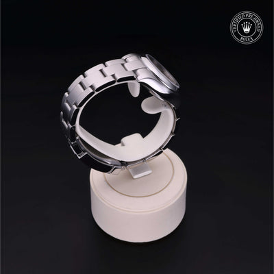 Rolex Certified Pre-owned Oyster Perpetual M176200-0012 front on black background