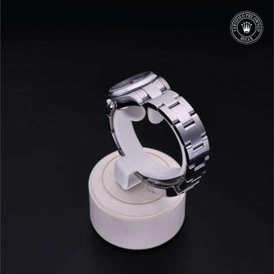 Rolex Certified Pre-owned Oyster Perpetual M176200-0011 front on black background