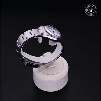 Rolex Certified Pre-owned Oyster Perpetual M176200-0011 front on black background