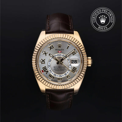 Rolex CPO Sky-Dweller M326138 front on white background