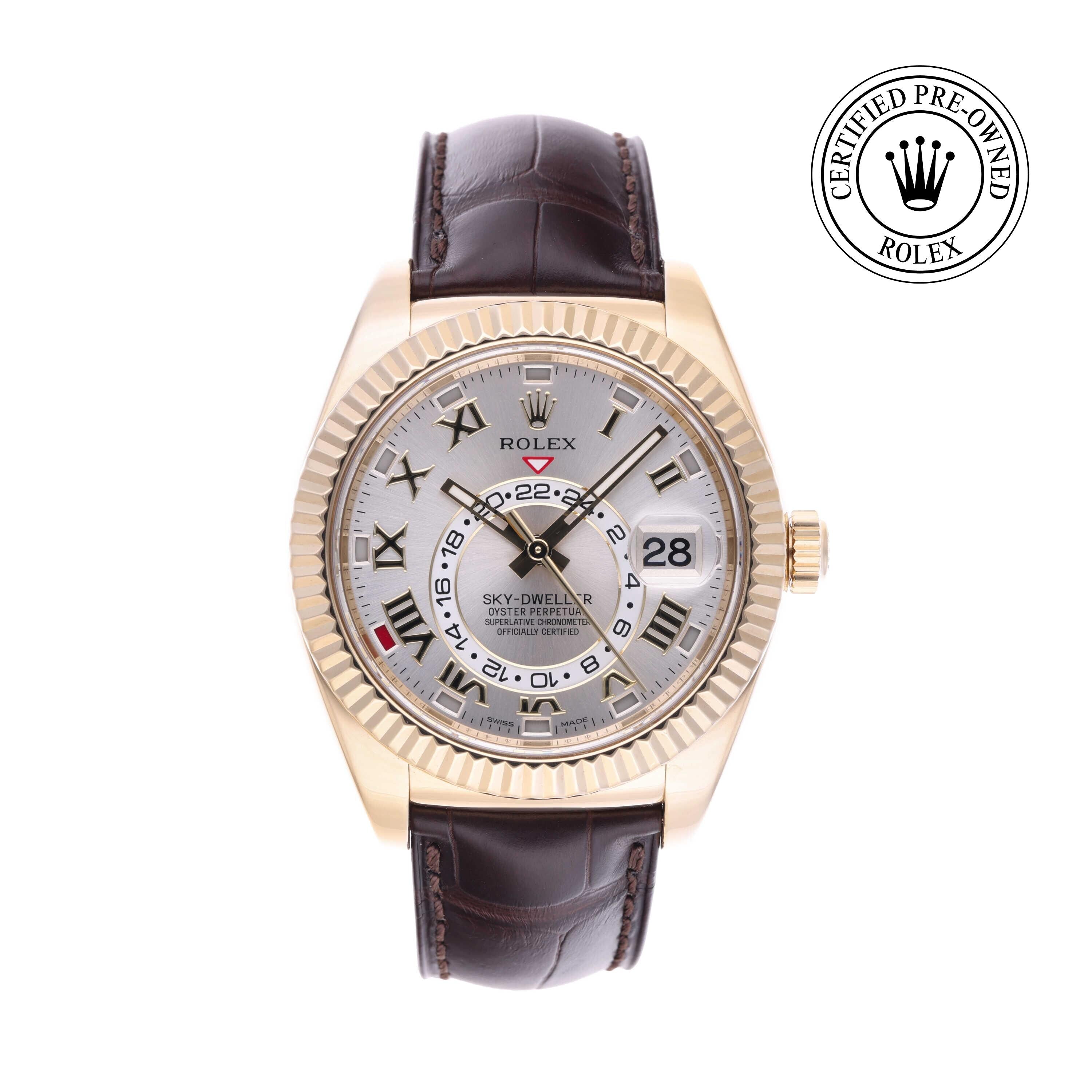 Rolex CPO Sky-Dweller M326138 front on white background