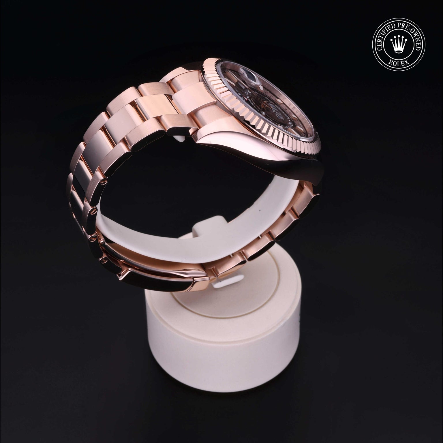Rolex Certified Pre-owned Sky-Dweller M326935-0006 front on black background