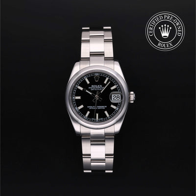 Rolex Certified Pre-owned Lady Datejust M178240-0025 front on black background