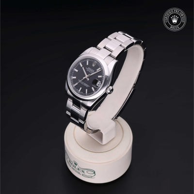 Rolex Certified Pre-owned Lady Datejust M178240-0025 front on black background