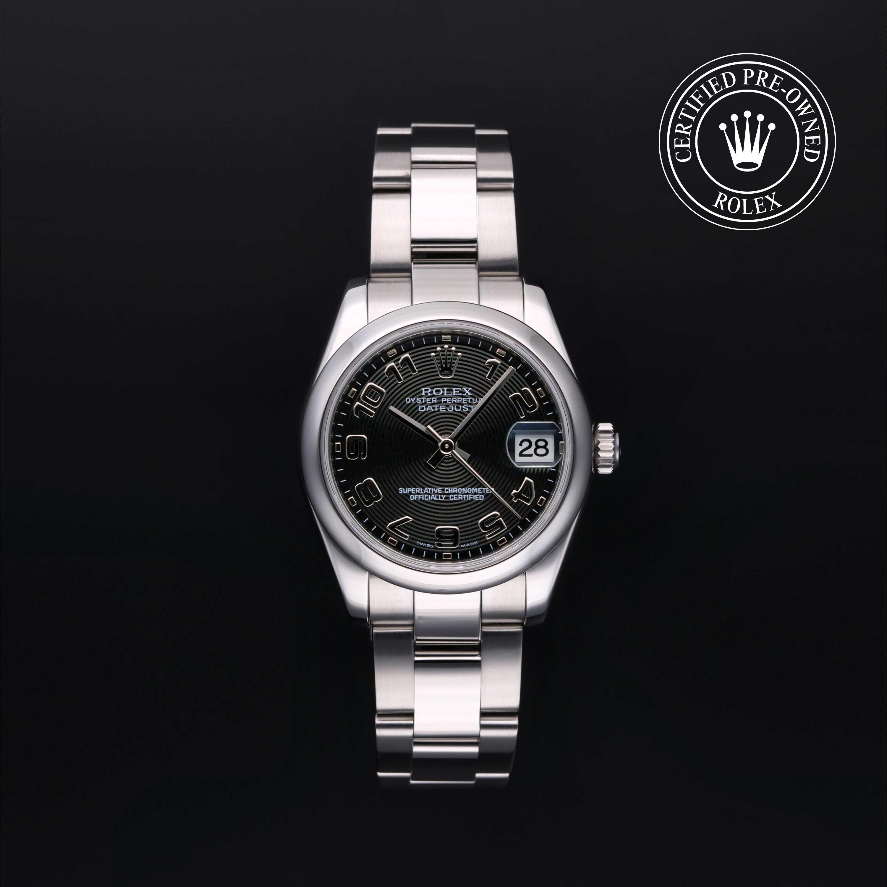Rolex Certified Pre-owned Lady Datejust M178240-0011 front on black background