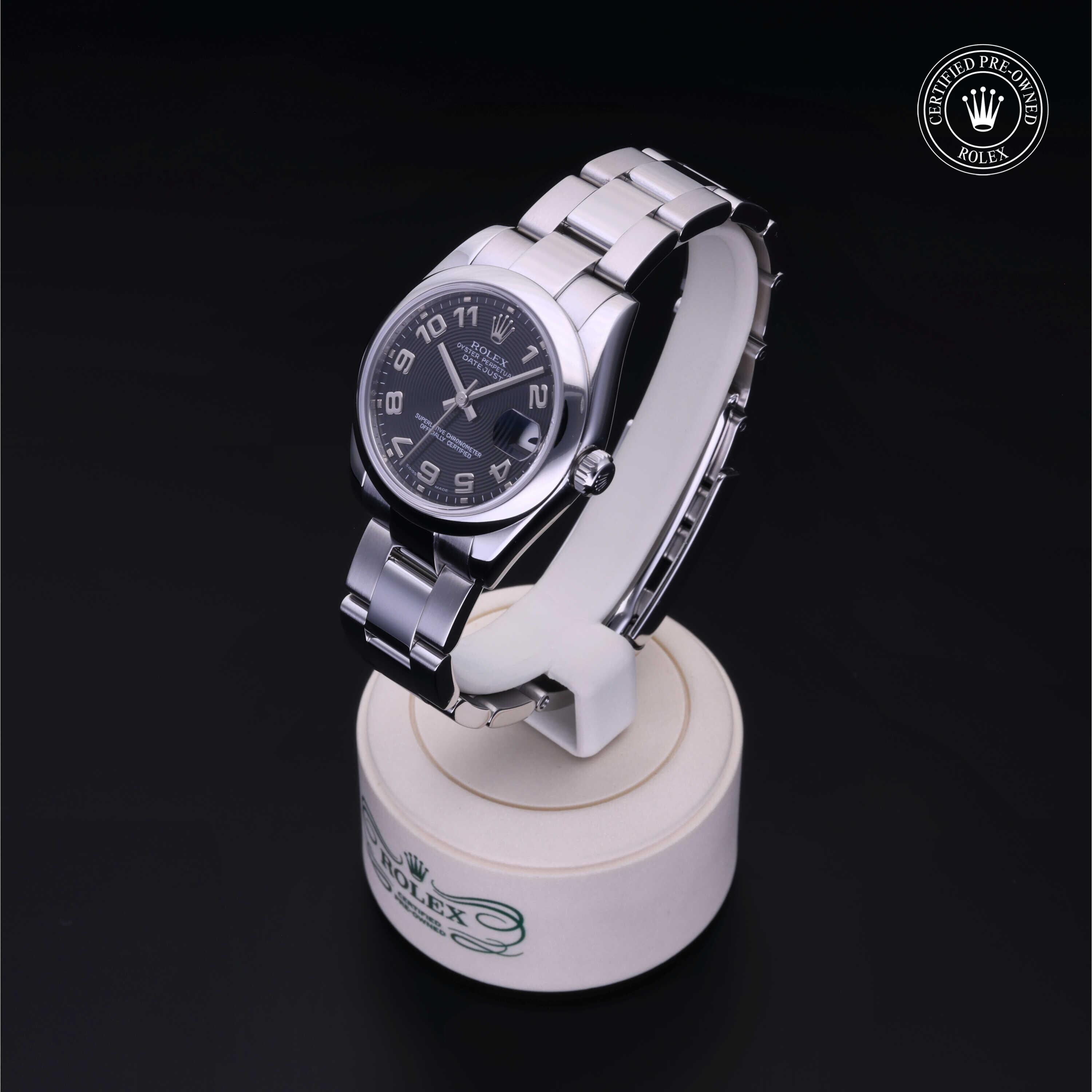 Rolex Certified Pre-owned Lady Datejust M178240-0011 front on black background