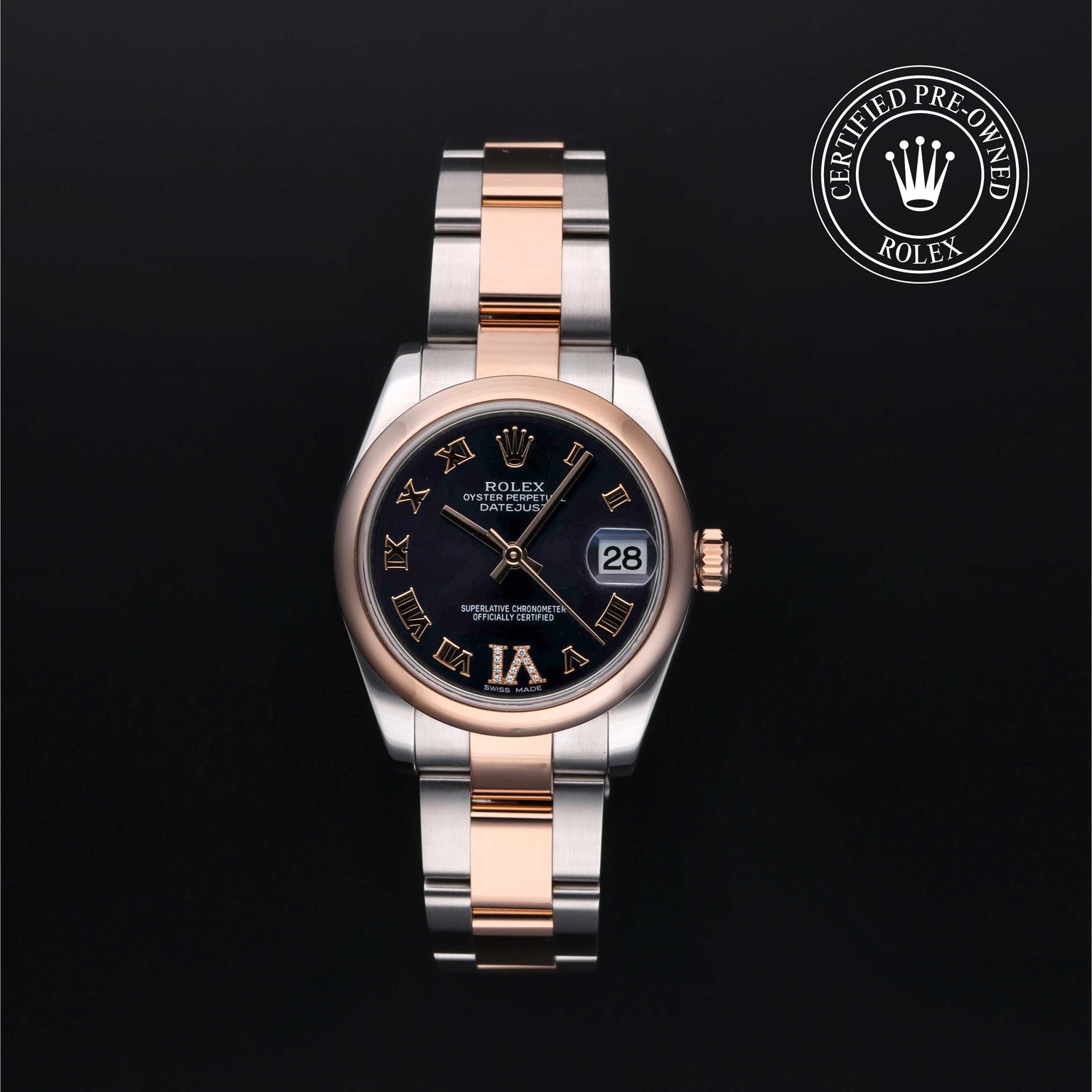 Rolex CPO Lady Datejust M178241 front on white background