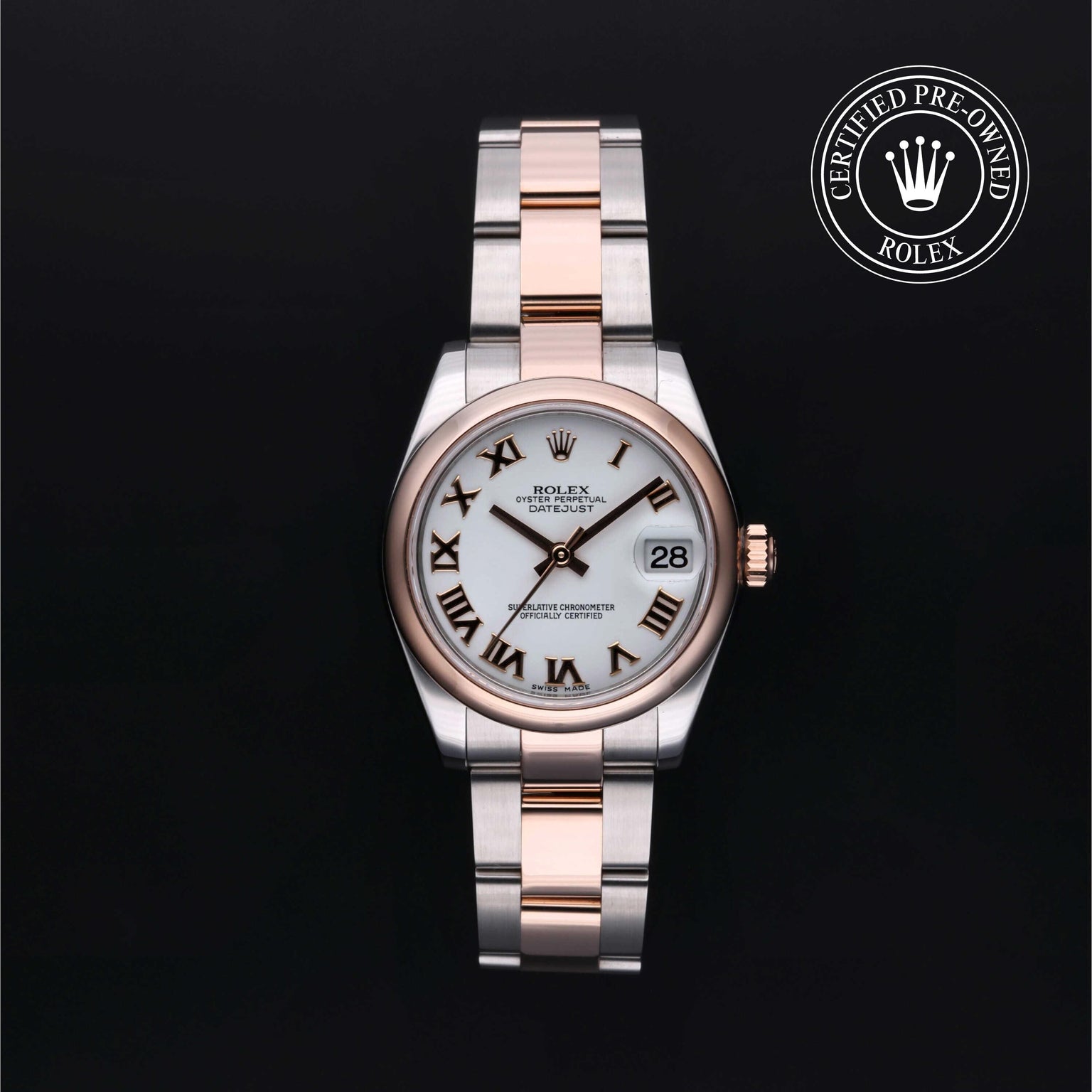 Rolex CPO Lady Datejust M178241 front on white background