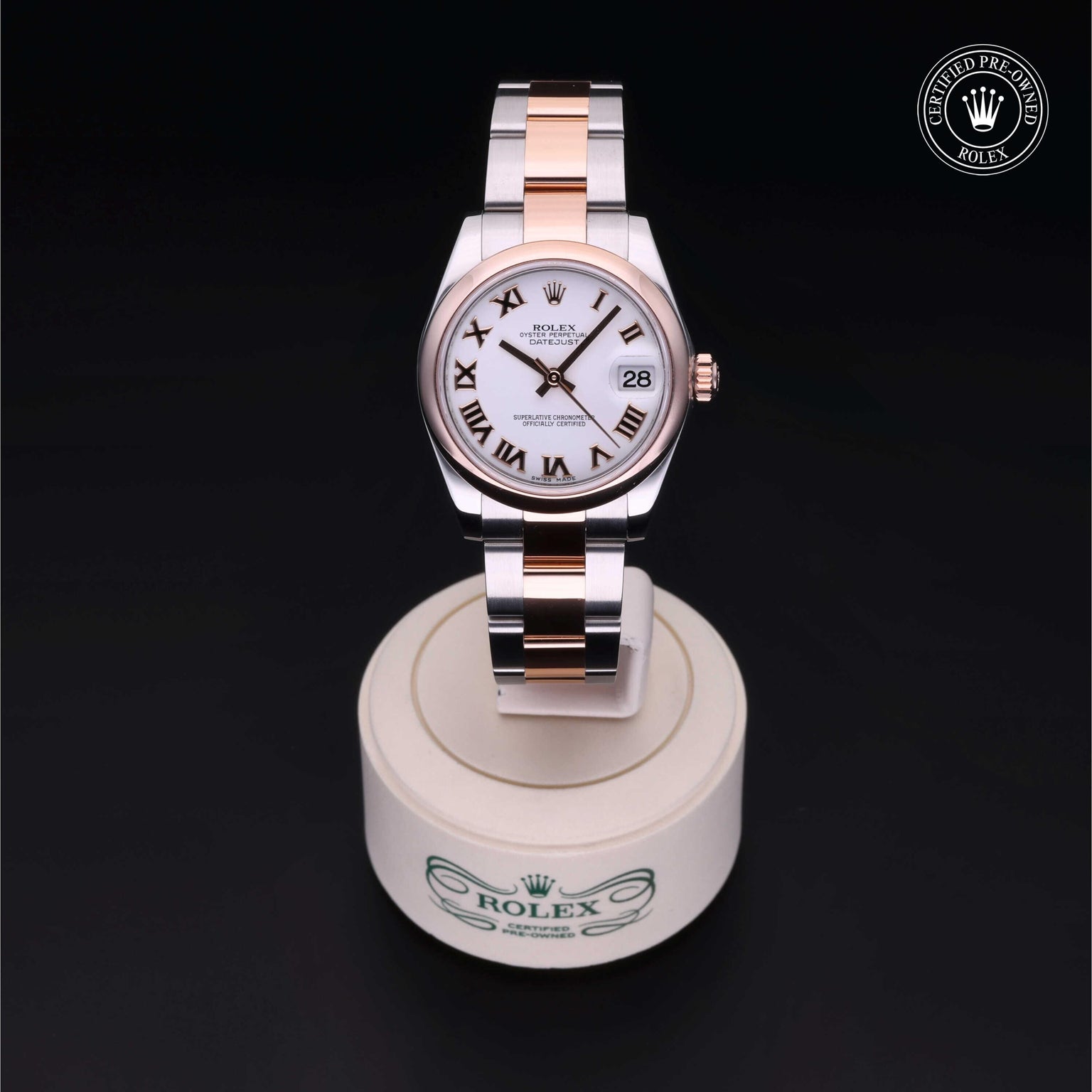 Rolex CPO Lady Datejust M178241 front on white background